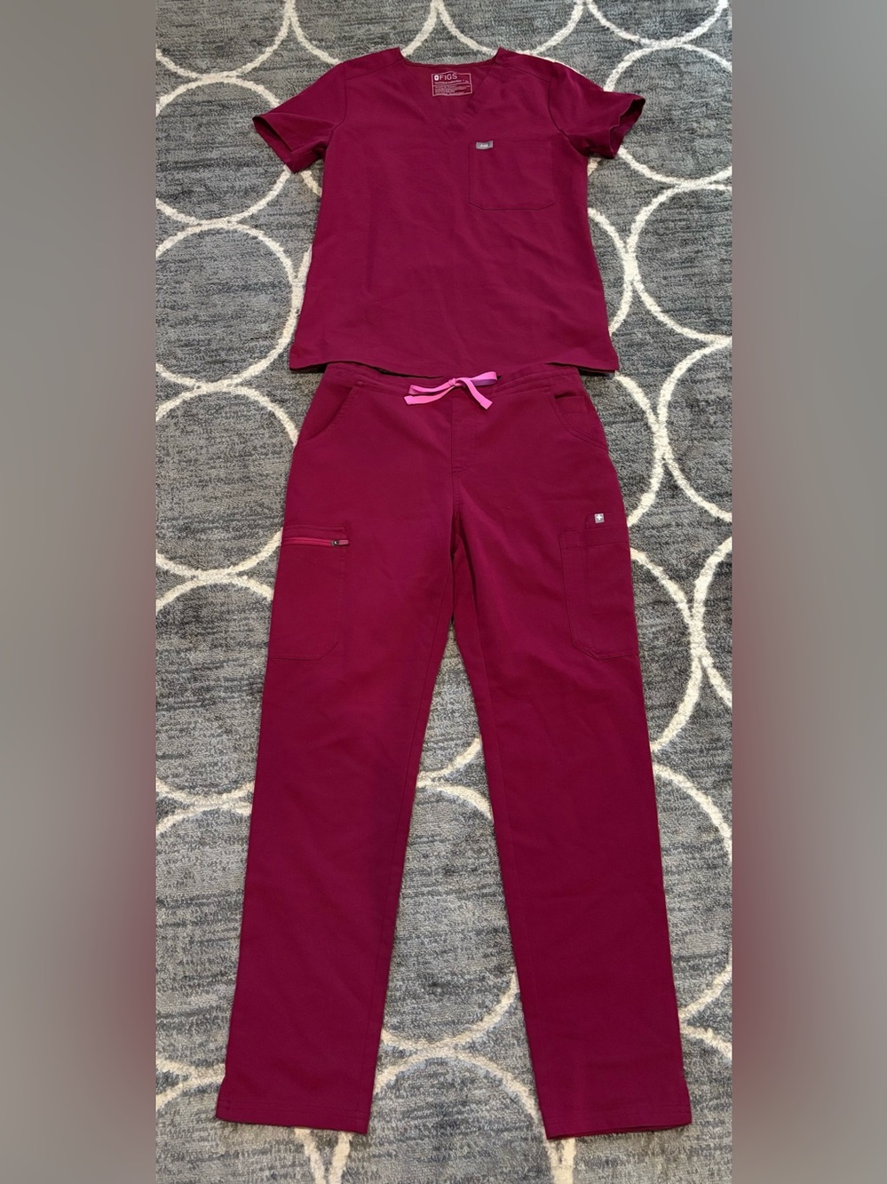 FIGS Technical Collection Scrub Top in Berry